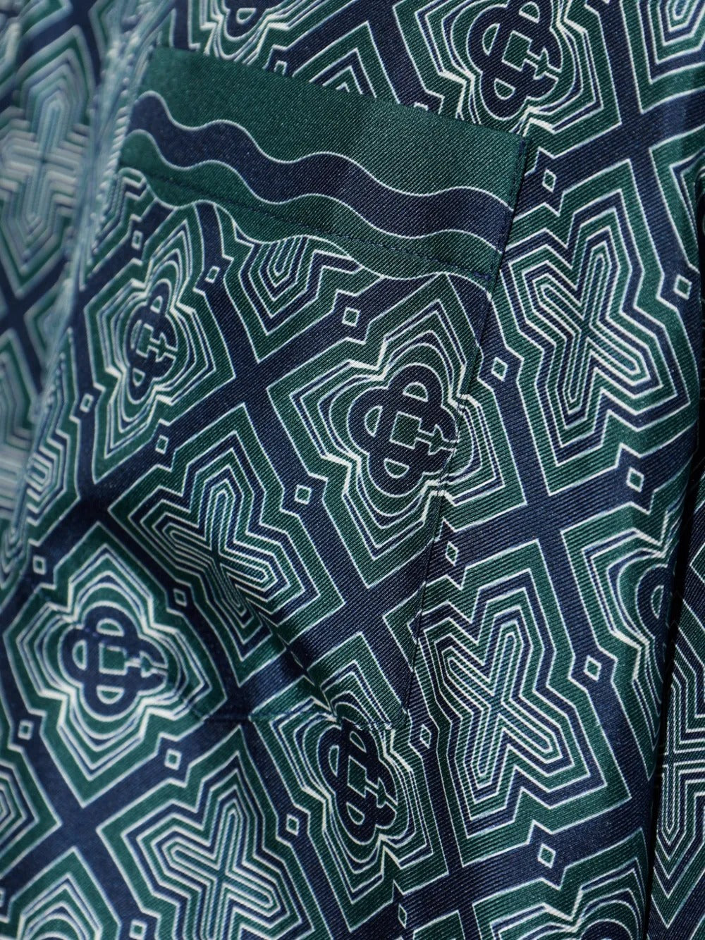 Radiating monogram silk short-sleeve shirt-CASABLANCA-Verso