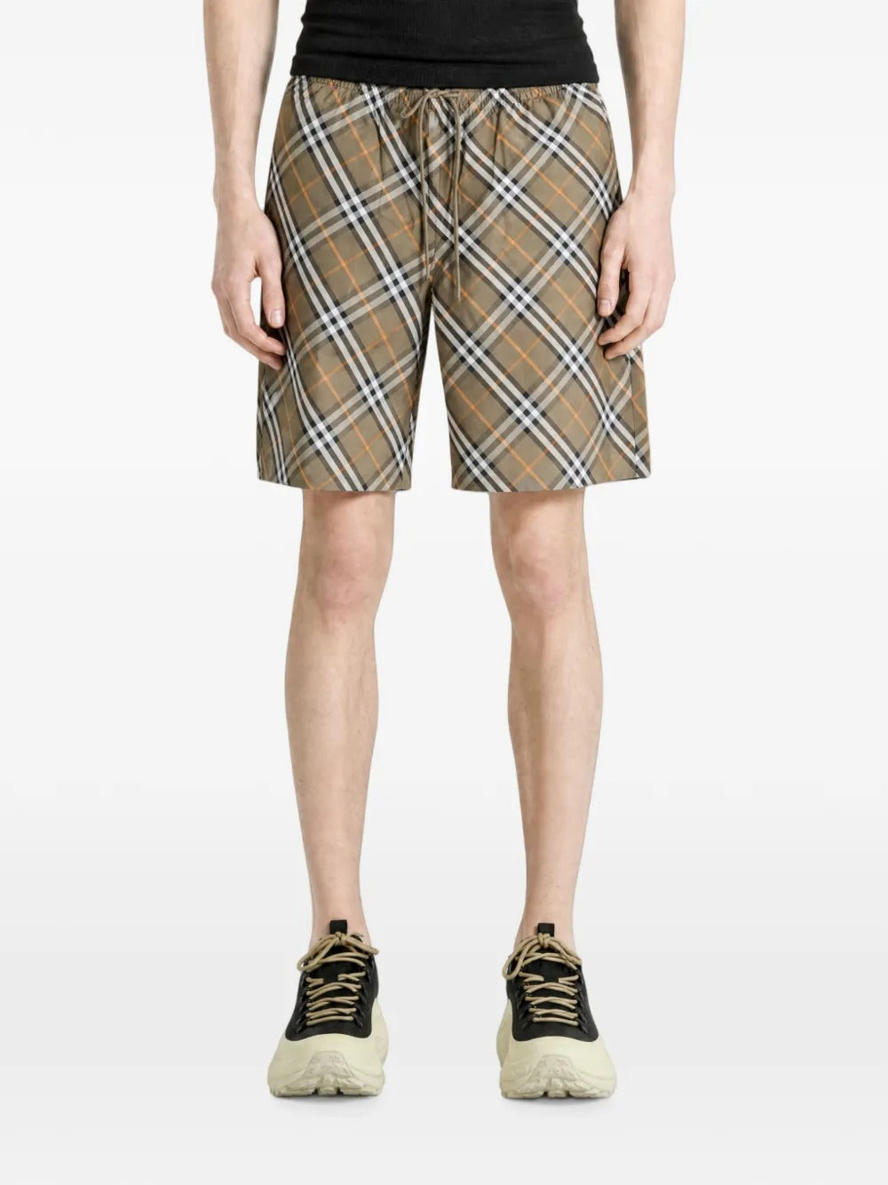 Check drawstring shorts