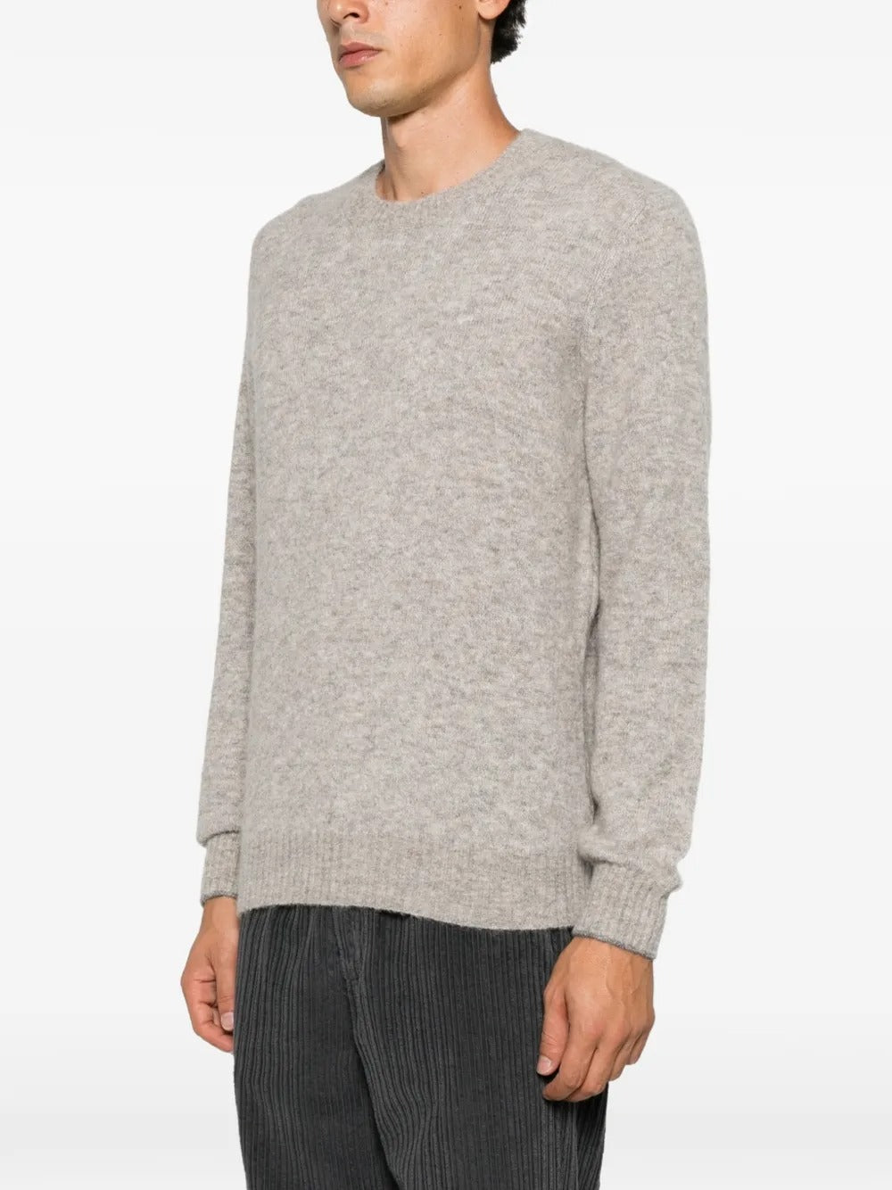 Crew-neck ribbed-trim sweater-BRUNELLO CUCINELLI-Verso