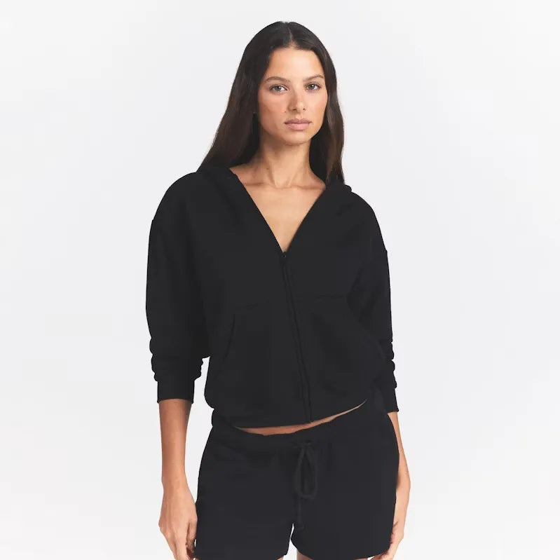 Cotton fleece classic zip up hoodie-SKIMS-Verso