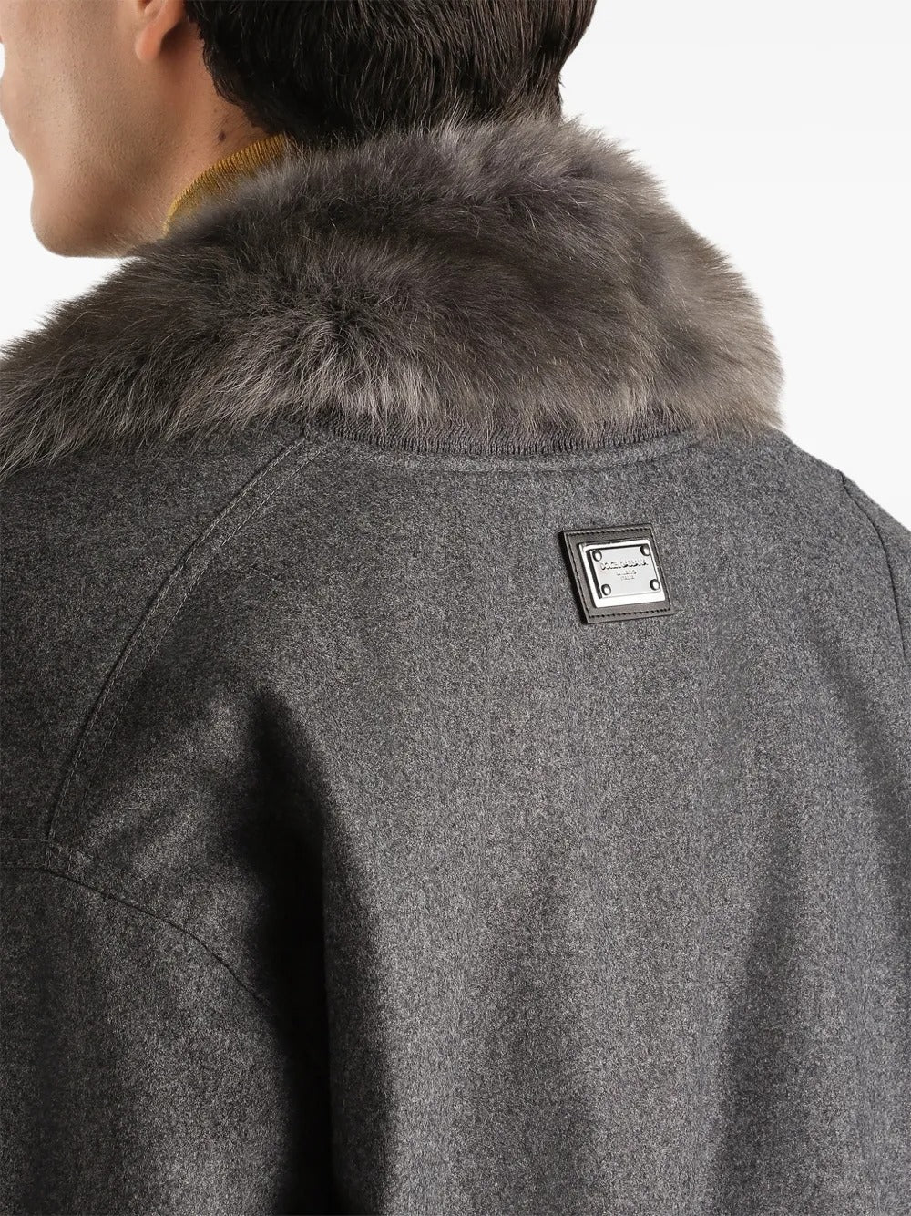 Padded wool flannel bomber jacket-DOLCE&GABBANA-Verso