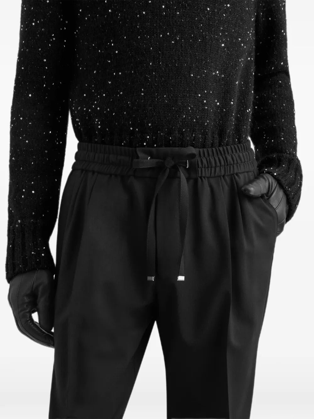 Dolce & gabbana wool gabardine jogging trousers-DOLCE&GABBANA-Verso