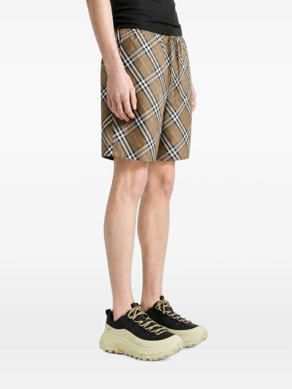 Check drawstring shorts