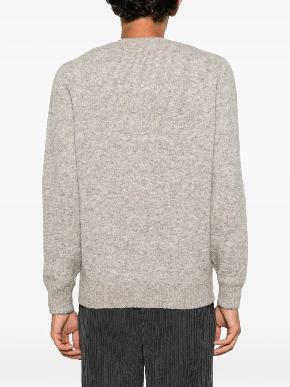 Crew-neck ribbed-trim sweater-BRUNELLO CUCINELLI-Verso