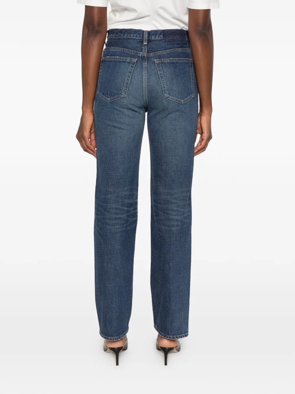 Faded-Effect Straight-Leg Jeans-TOTEME-Verso