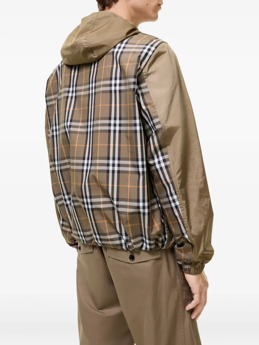 Check-trim nylon hooded jacket-BURBERRY-Verso