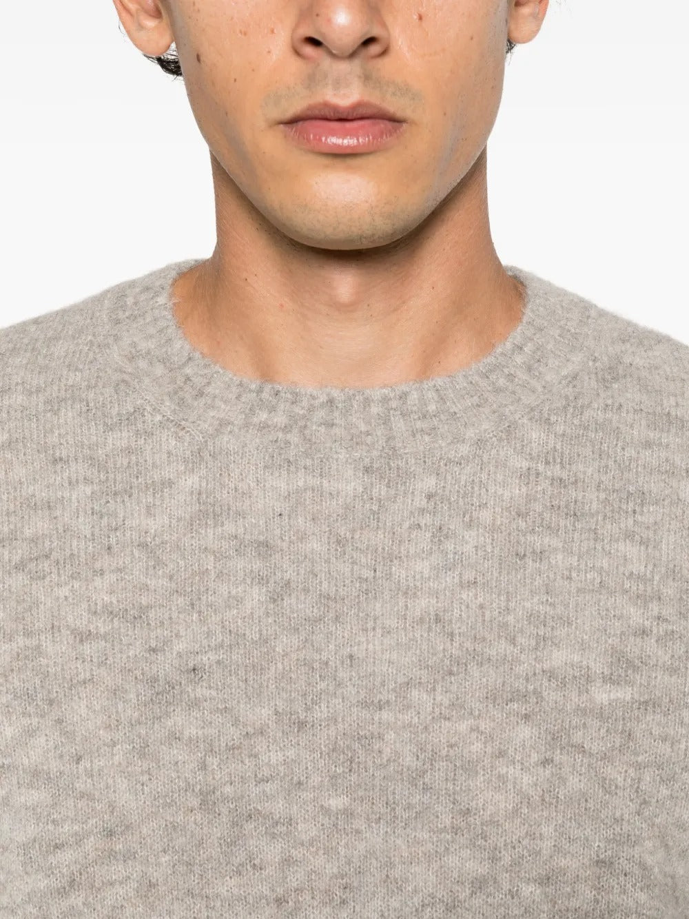 Crew-neck ribbed-trim sweater-BRUNELLO CUCINELLI-Verso