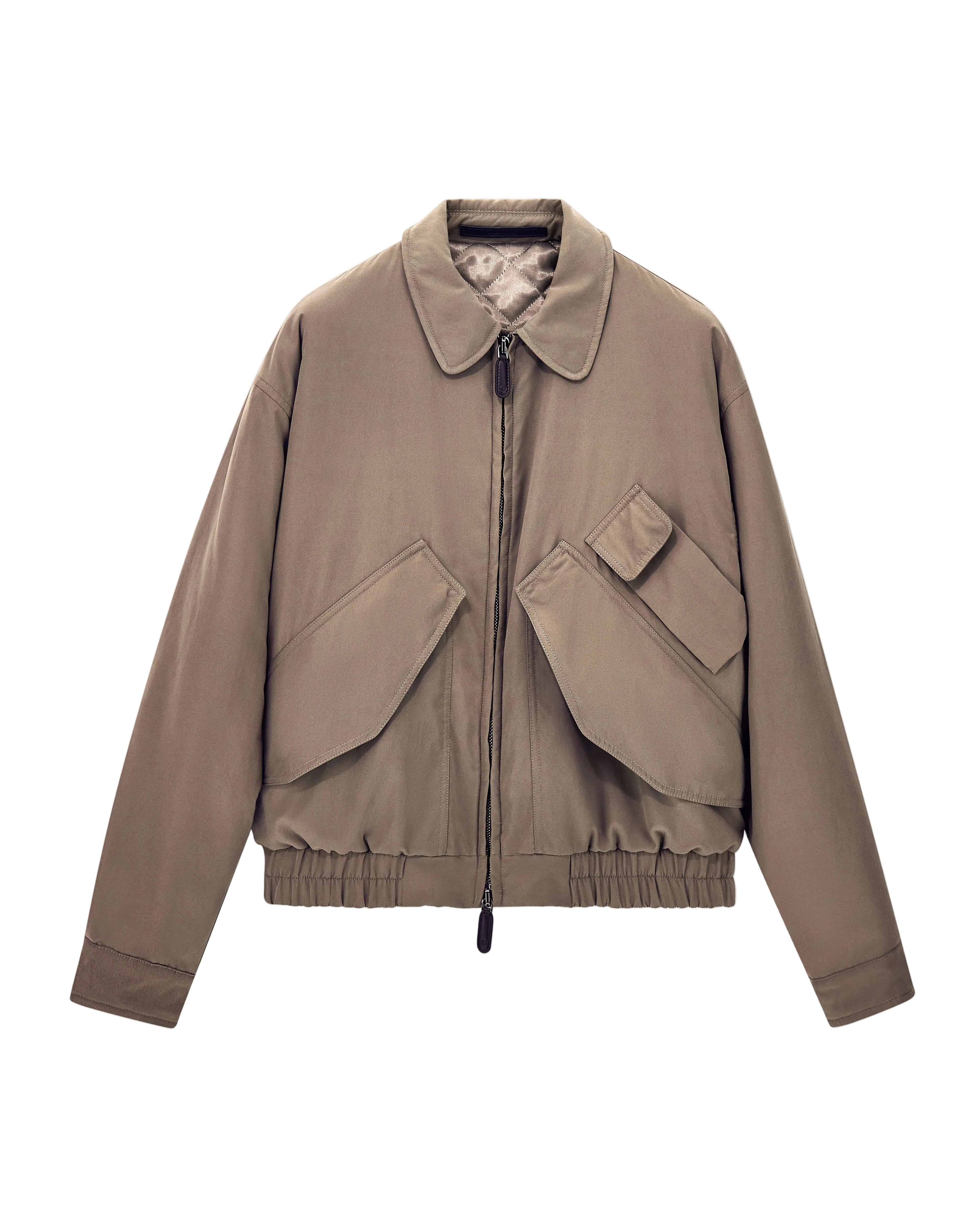 Blouson jacket oversized in satin with suede effect