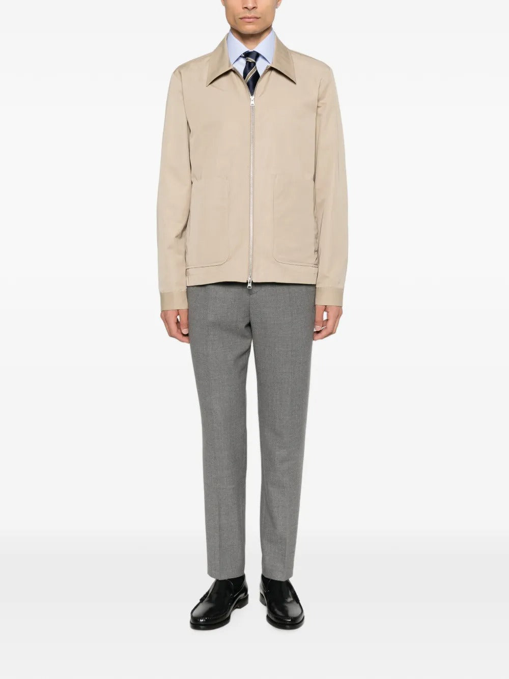 Slim Fit Twill Shirt-SAND-Verso