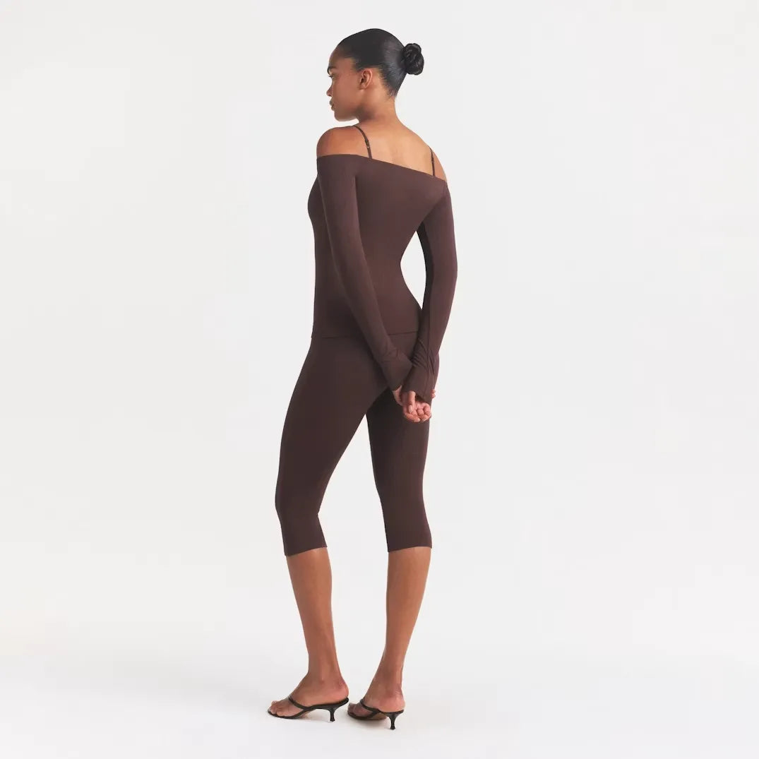 Smooth layers long sleeve off the shoulder top-SKIMS-Verso