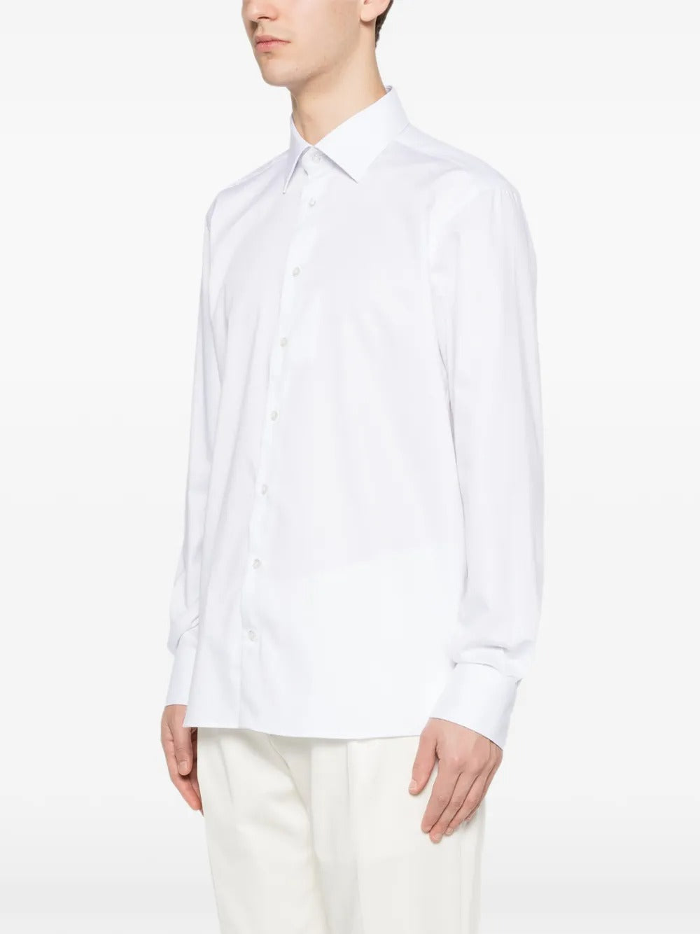 Slim Fit Twill Shirt-SAND-Verso