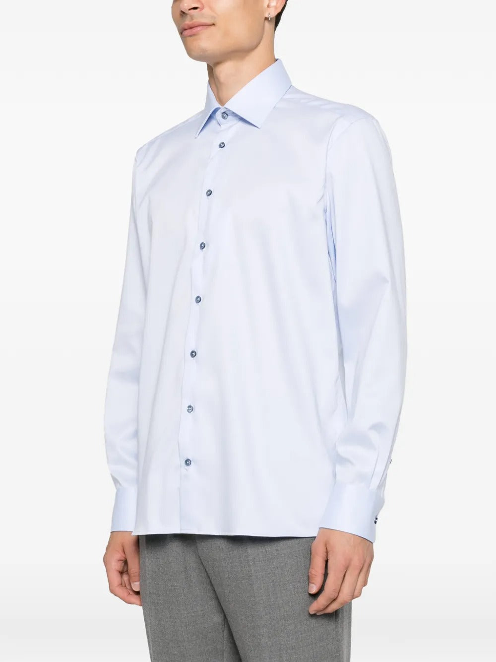 Slim Fit Twill Shirt-SAND-Verso