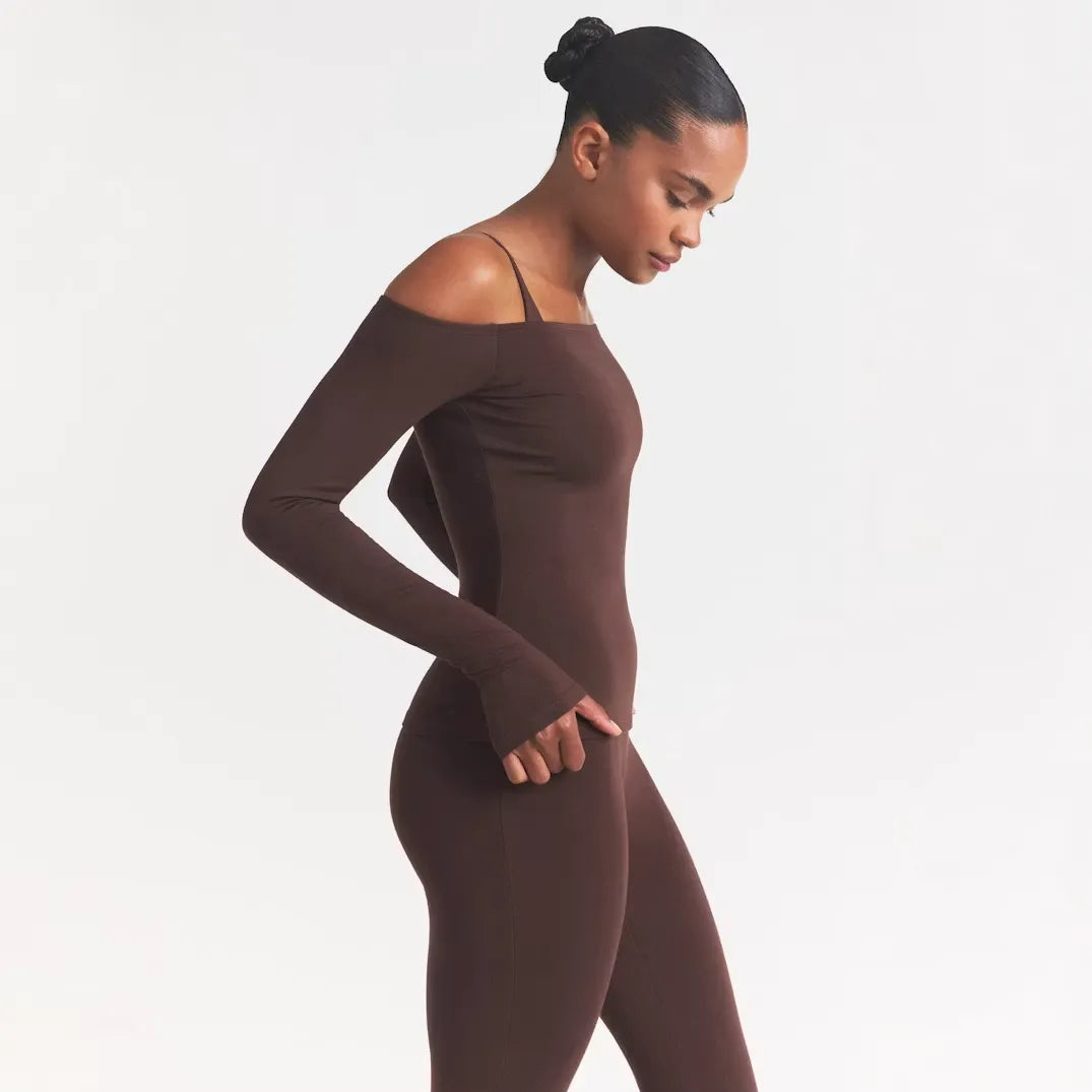 Smooth layers long sleeve off the shoulder top-SKIMS-Verso