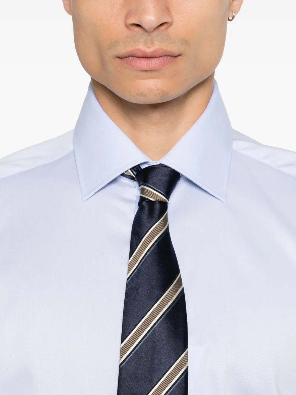 Slim Fit Twill Shirt-SAND-Verso