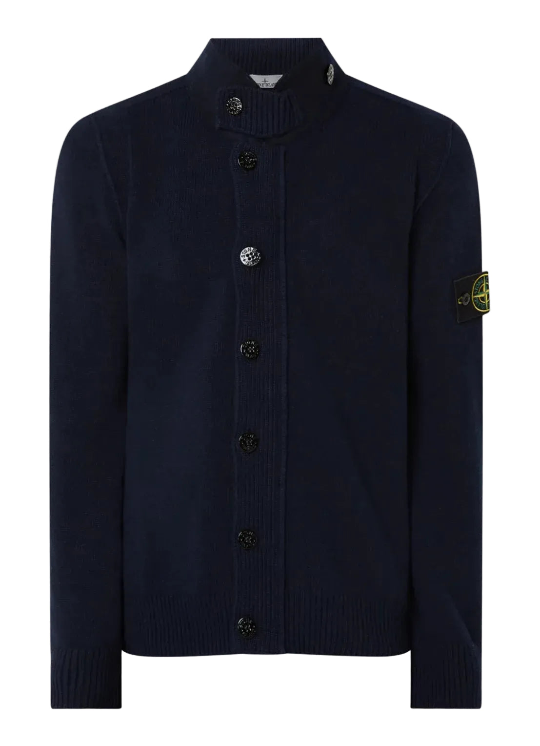 Button-up jumper with felt trims-STONE ISLAND-Verso