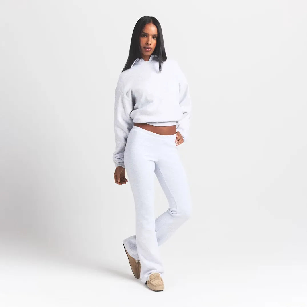 Cotton fleece polo sweatshirt-SKIMS-Verso