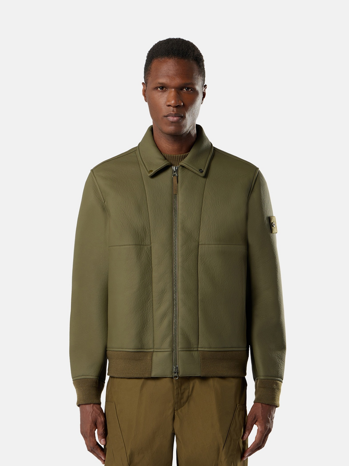 Coach jacket with sprayed rubberised finish-STONE ISLAND-Verso