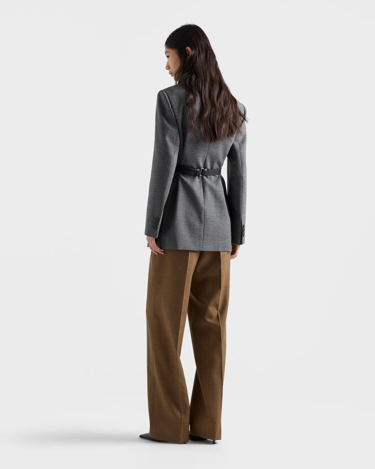 Virgin Wool Pleated Pants-PRADA-Verso