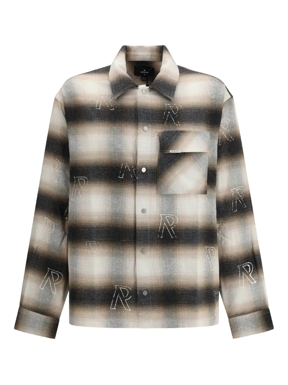 Initial-motif flannel shirt-REPRESENT-Verso
