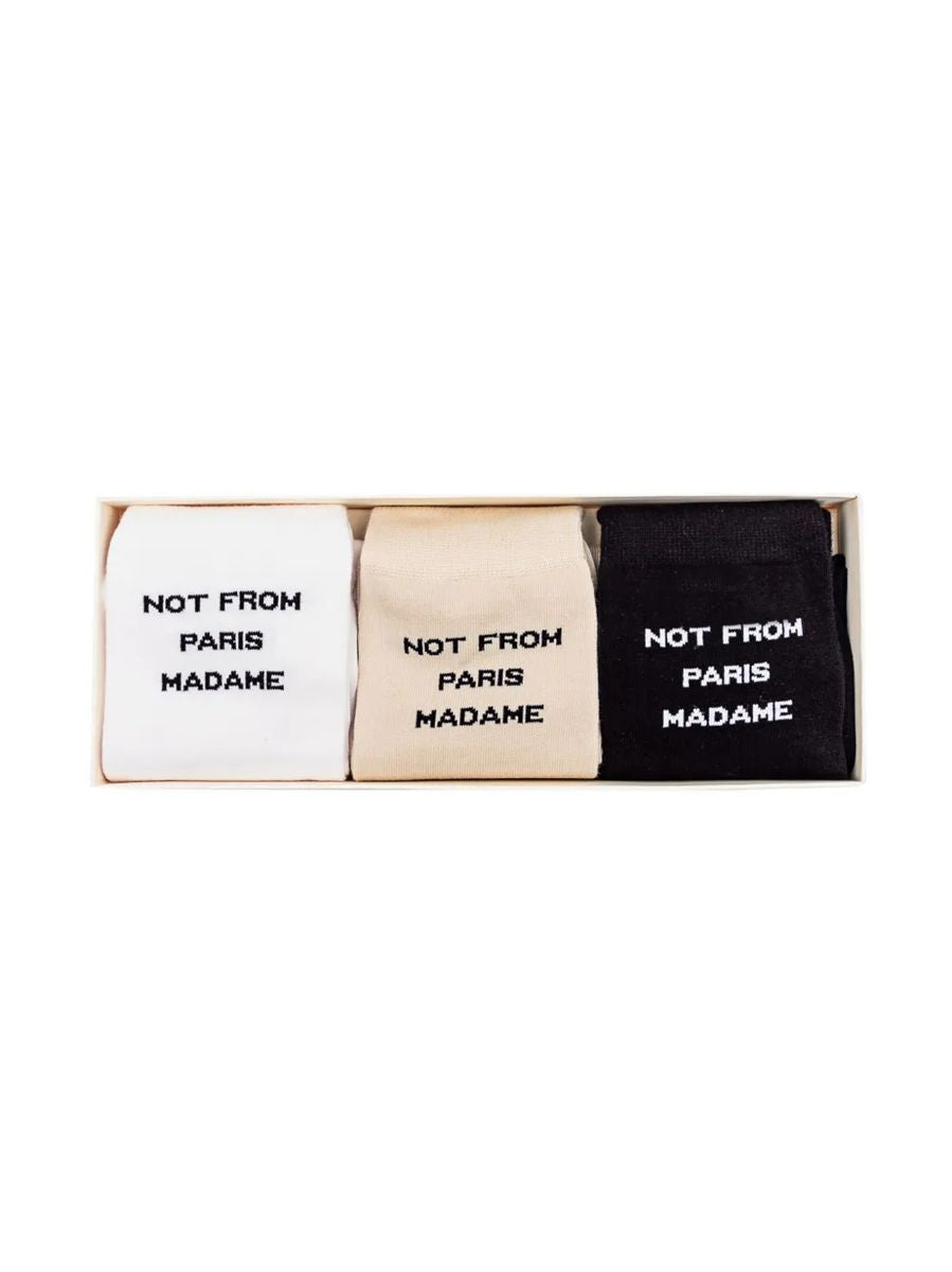Intarsia-knit socks (pack of three)-DRÔLE DE MONSIEUR-Verso