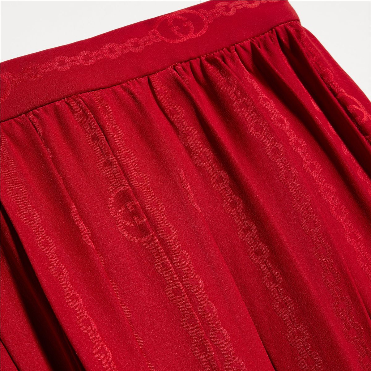 Interlocking g chain silk jacquard midi skirt-GUCCI-Verso