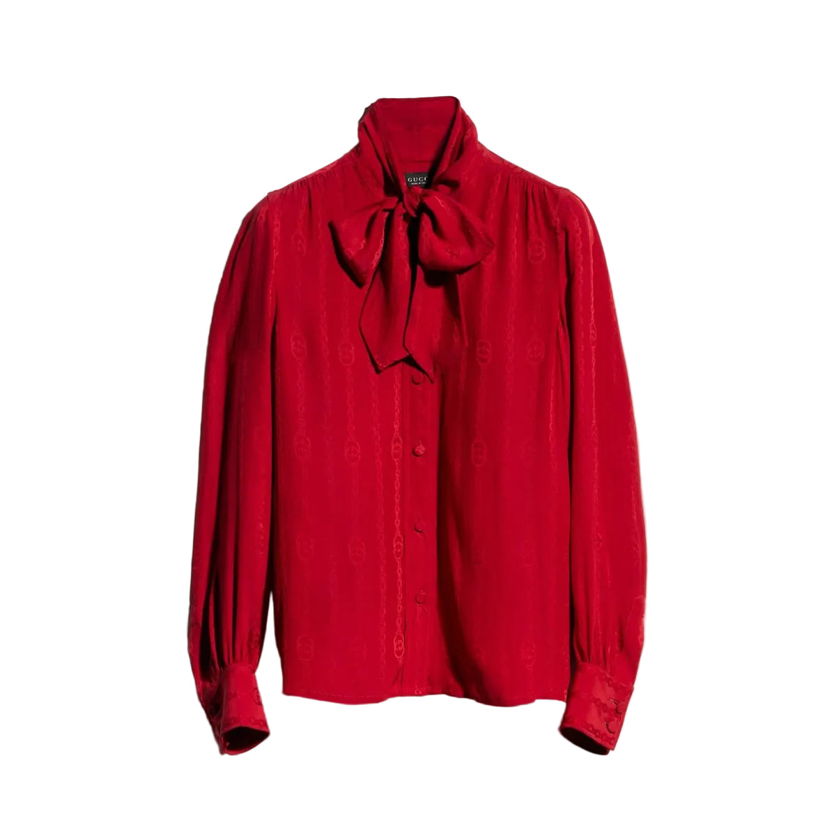 Interlocking g chain silk jacquard shirt-GUCCI-311990-40-Verso