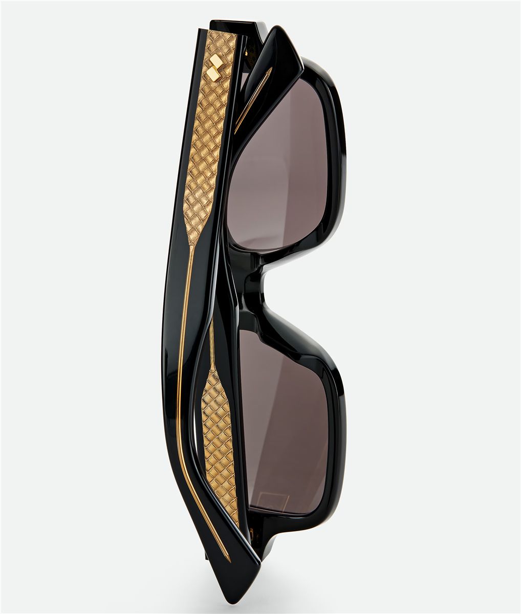 Intrecciato rectangular sunglasses-BOTTEGA VENETA-Verso