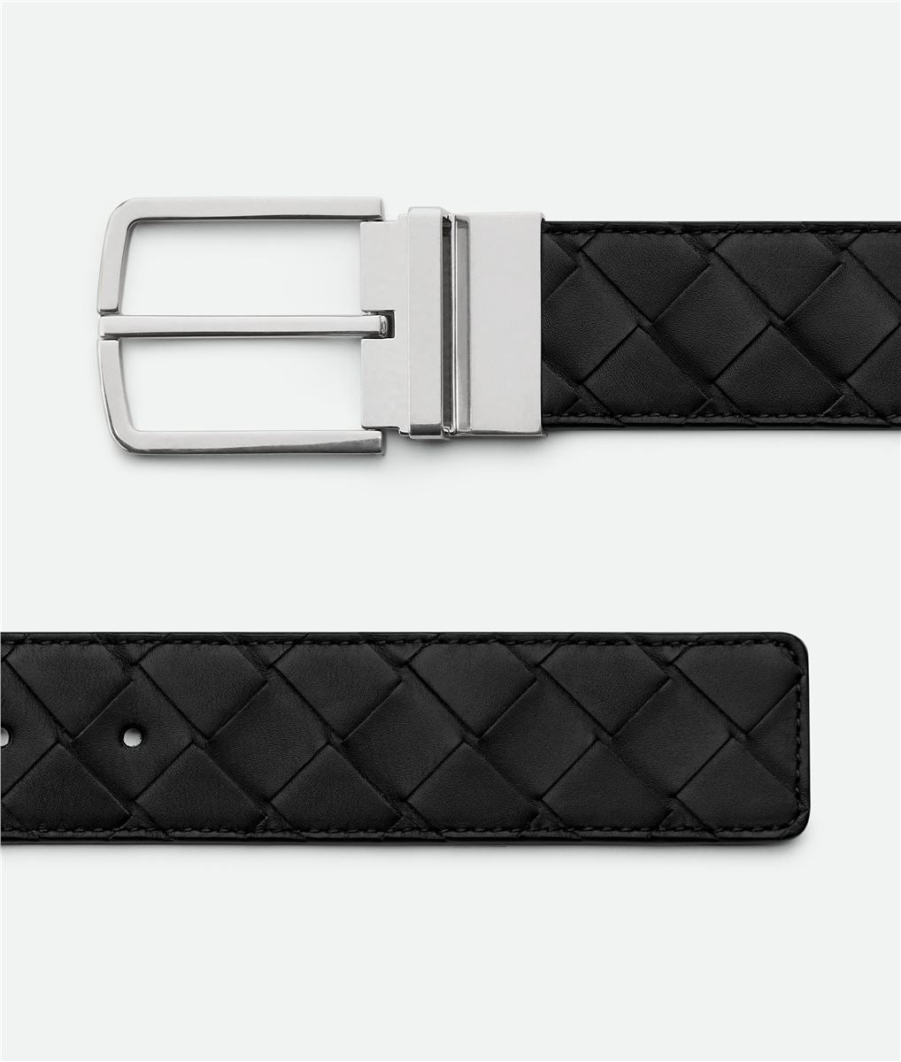 INTRECCIATO REVERSIBLE BELT BLACK / FONDANT-BOTTEGA VENETA-Verso