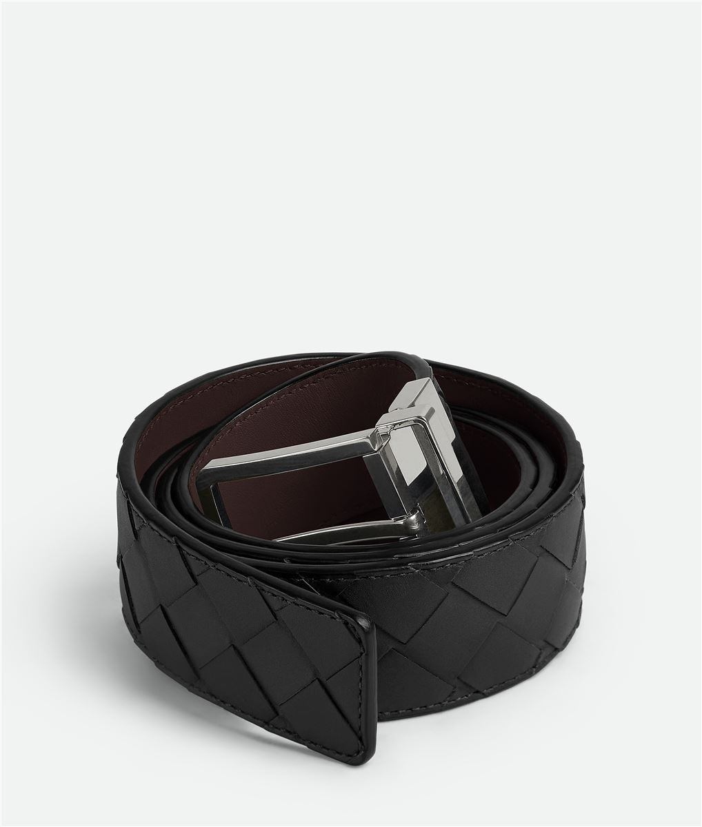 INTRECCIATO REVERSIBLE BELT BLACK / FONDANT-BOTTEGA VENETA-Verso