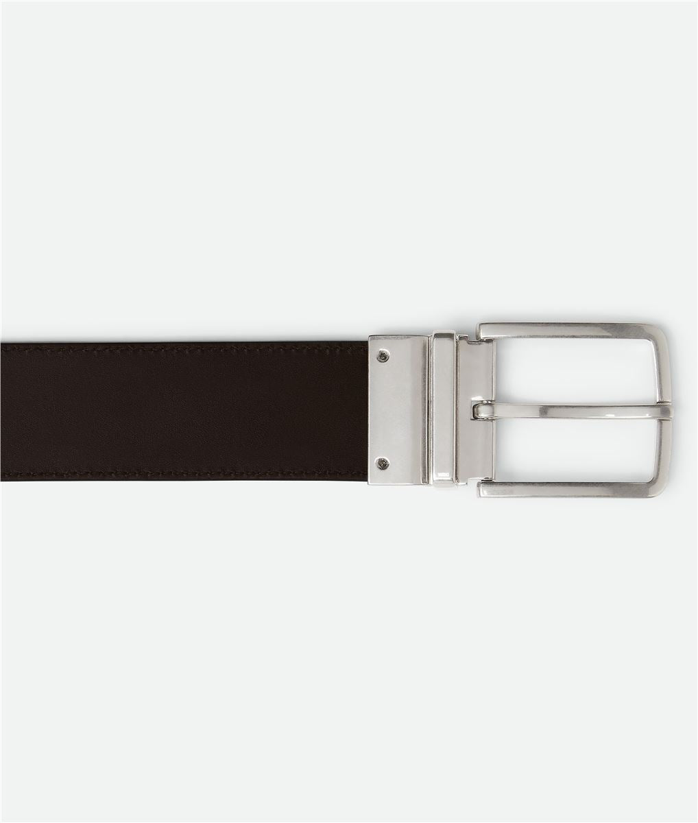 INTRECCIATO REVERSIBLE BELT BLACK / FONDANT-BOTTEGA VENETA-Verso