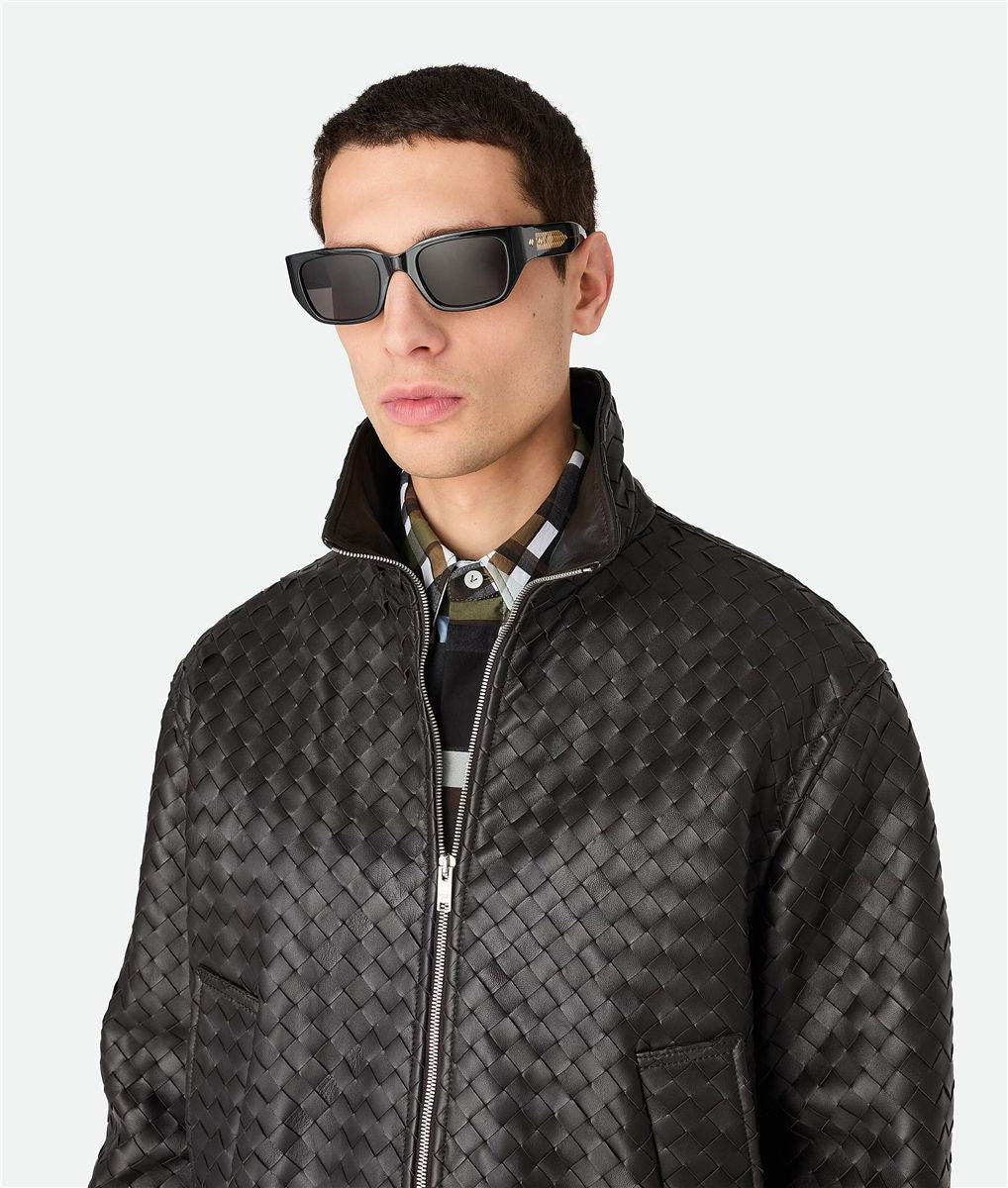 Intrecciato square sunglasses-BOTTEGA VENETA-Verso