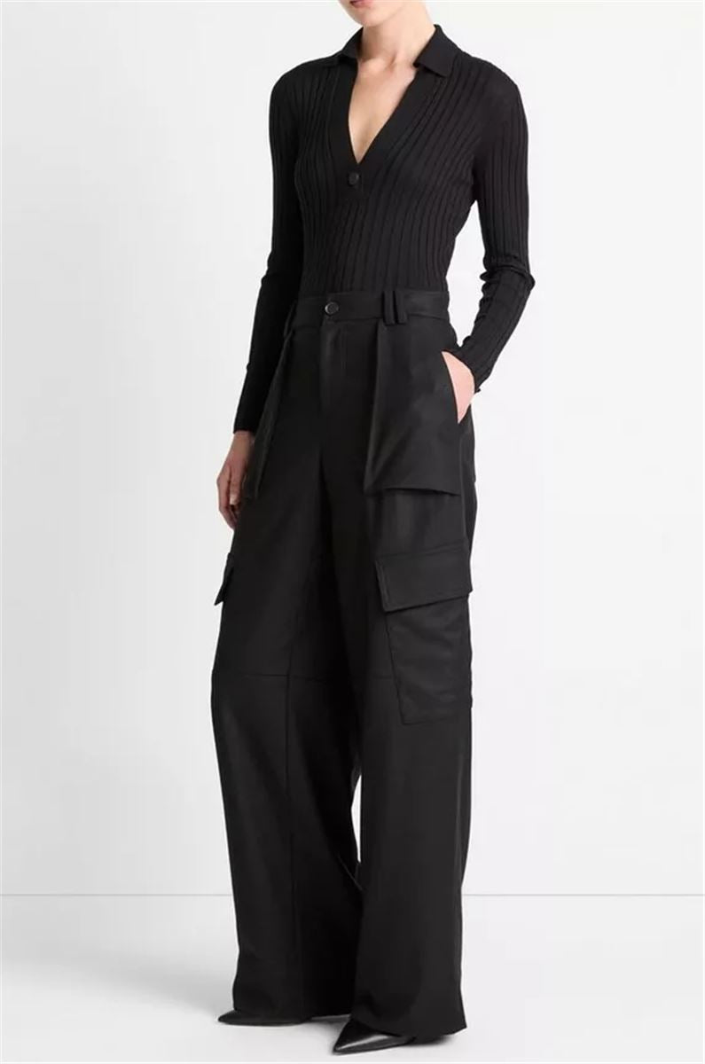 ITALIAN WOOL-BLEND FLANNEL CARGO PANT-VINCE-Verso