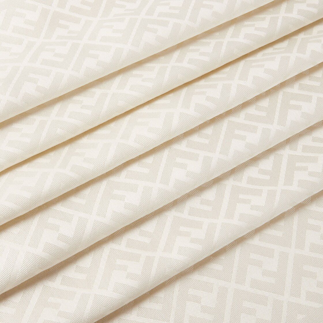 Ivory organic silk shawl-FENDI-Verso