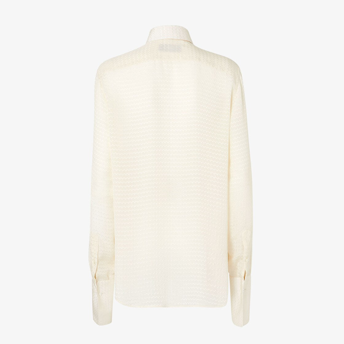 Ivory silk jacquard shirt-FENDI-Verso