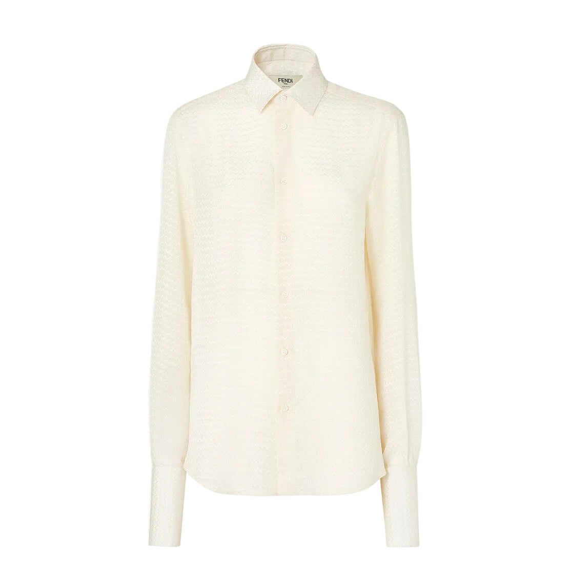 Ivory silk jacquard shirt-FENDI-312243-40-Verso