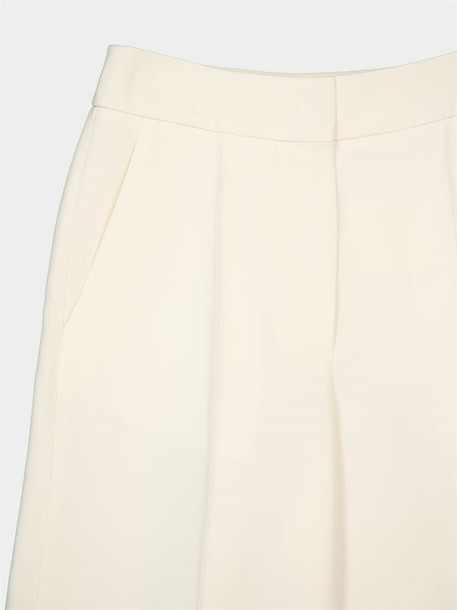 IVORY WIDE-LEG VIRGIN WOOL CREPE TROUSERS -  VALENTINO -  Verso