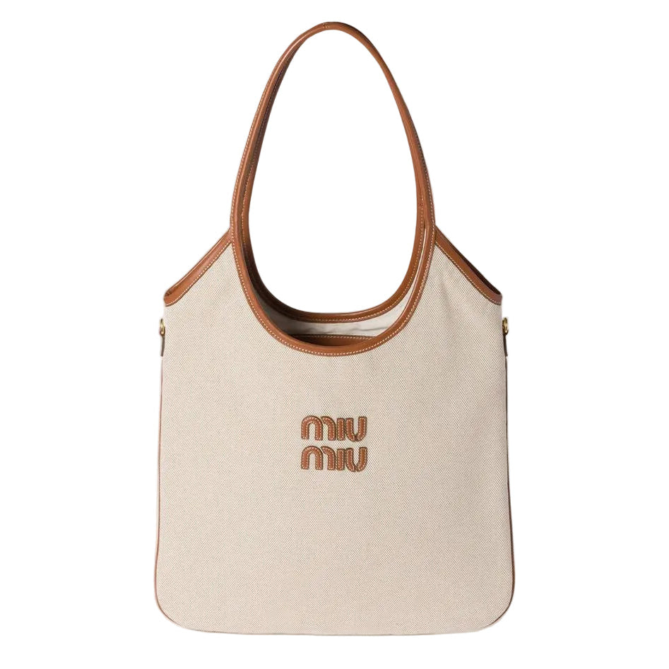 Ivy canvas and leather bag-MIU MIU-Verso