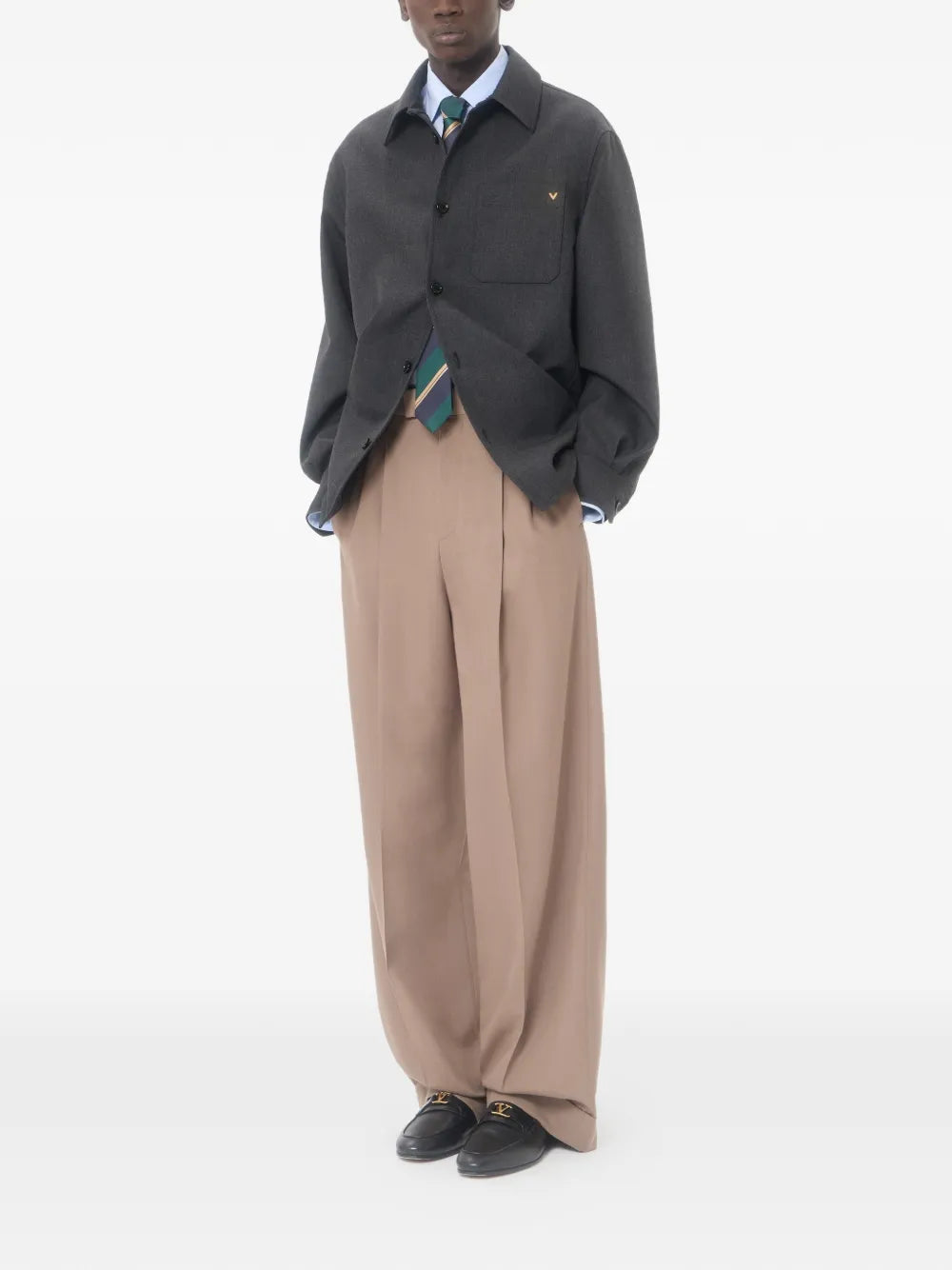 Jacke aus nylon-gabardine mit vgold-VALENTINO-Verso