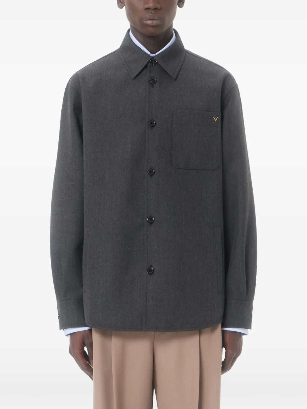 Jacke aus nylon-gabardine mit vgold-VALENTINO-Verso