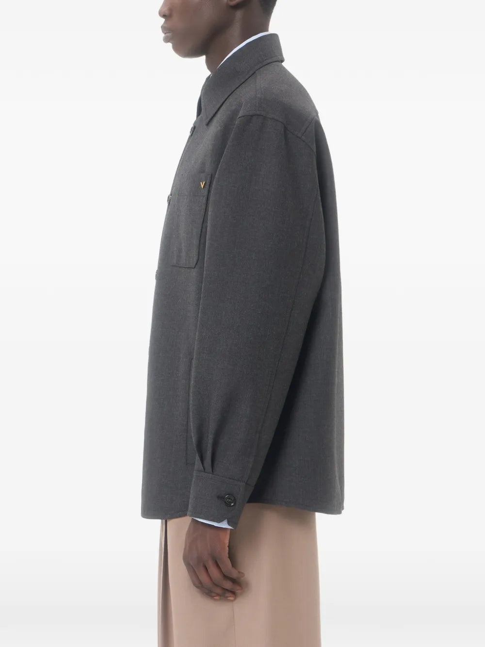 Jacke aus nylon-gabardine mit vgold-VALENTINO-Verso