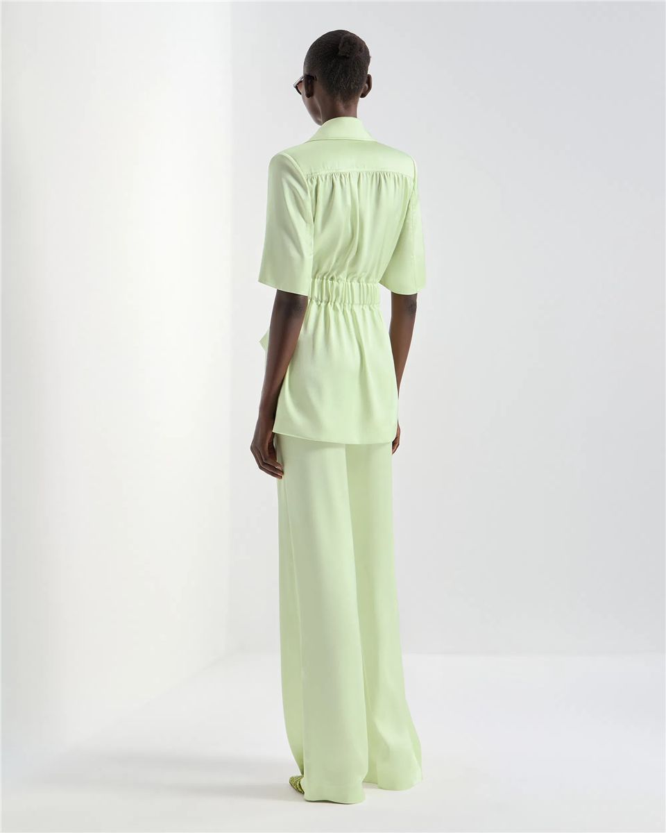 Jacket with short sleeves and waist gathering-GENNY-Verso