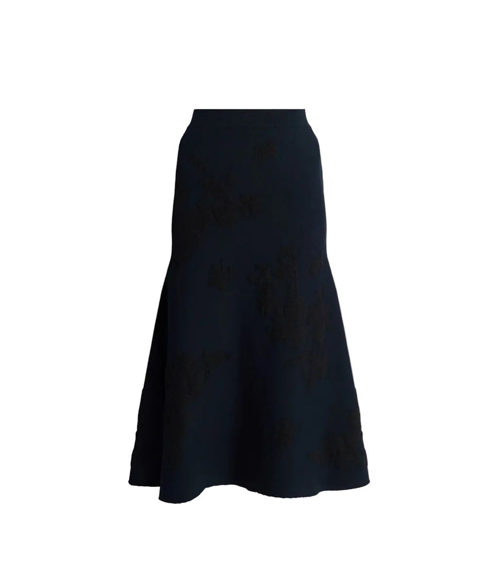 Jacquard midi knit skirt