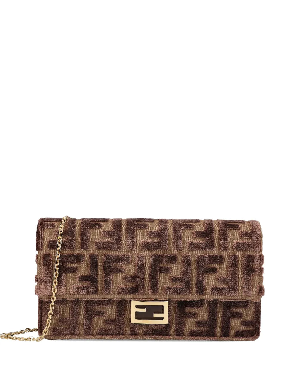Jacquard-pattern buckle shoulder bag-FENDI-Verso