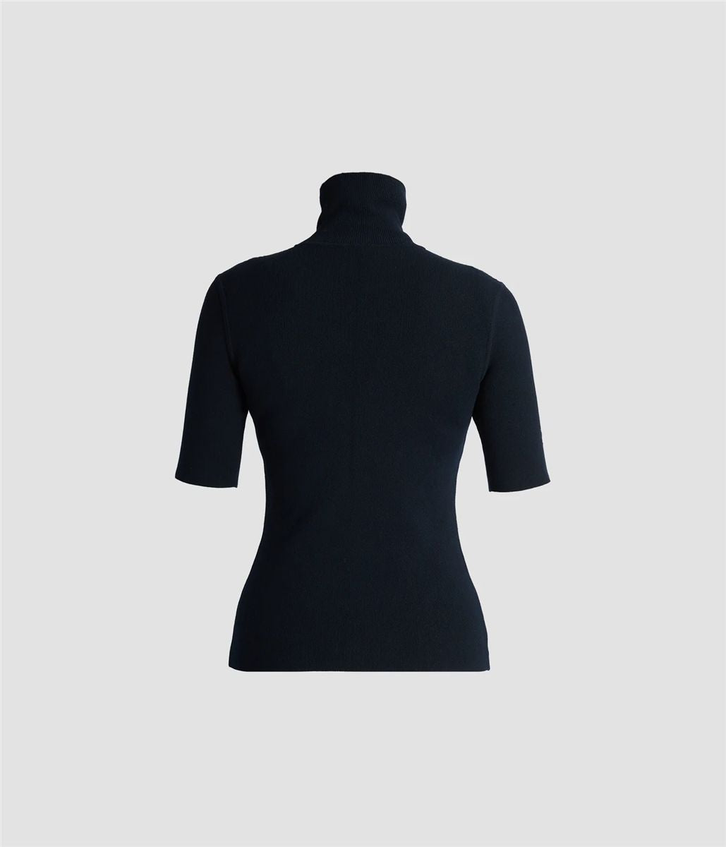 Jacquard short sleeve knit top