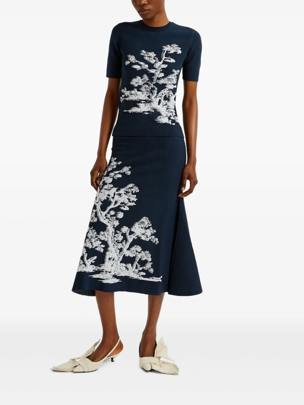 Jacquard short-sleeve top-ERDEM-Verso