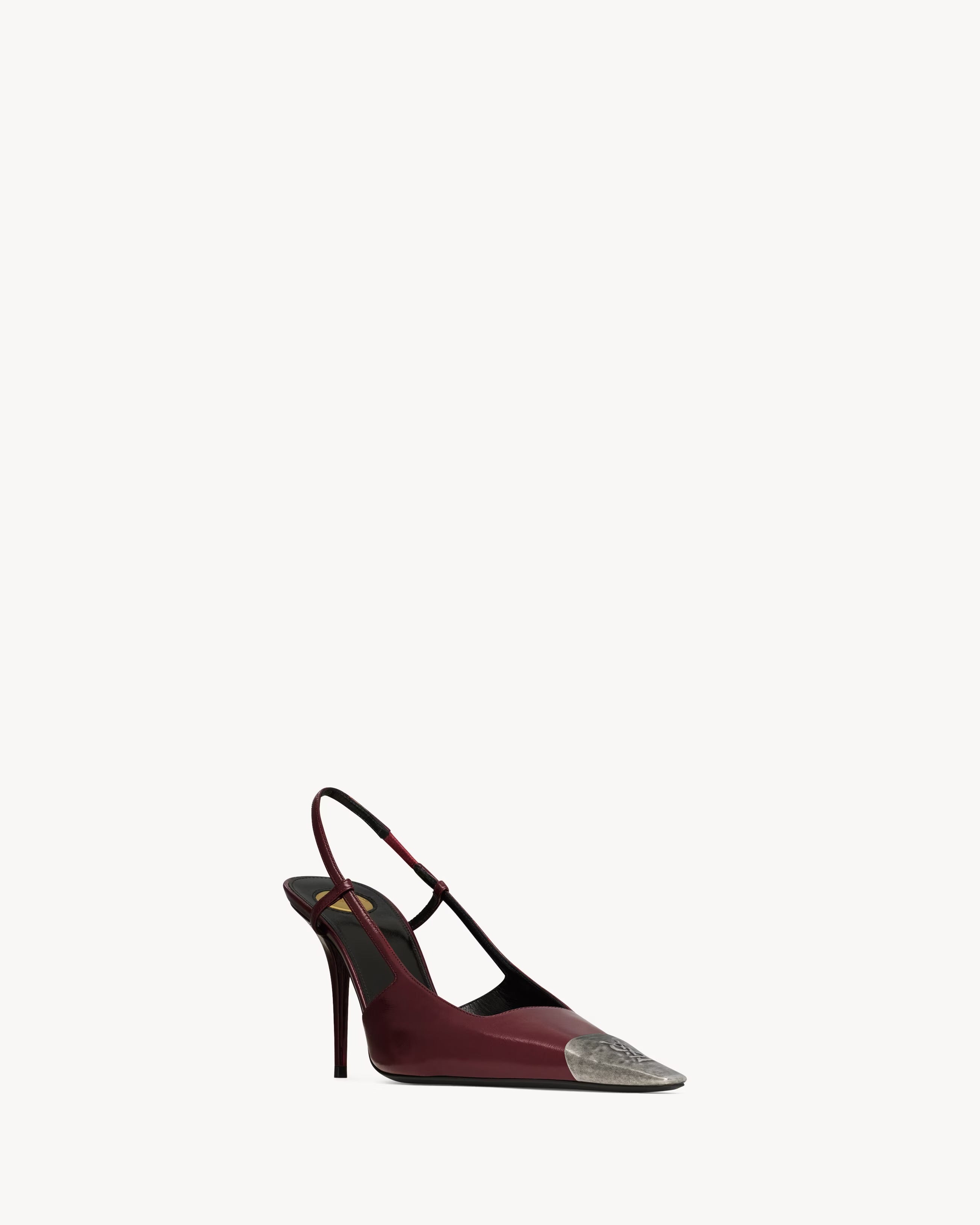 Jeanne slingback pumps in smooth leather-SAINT LAURENT-Verso