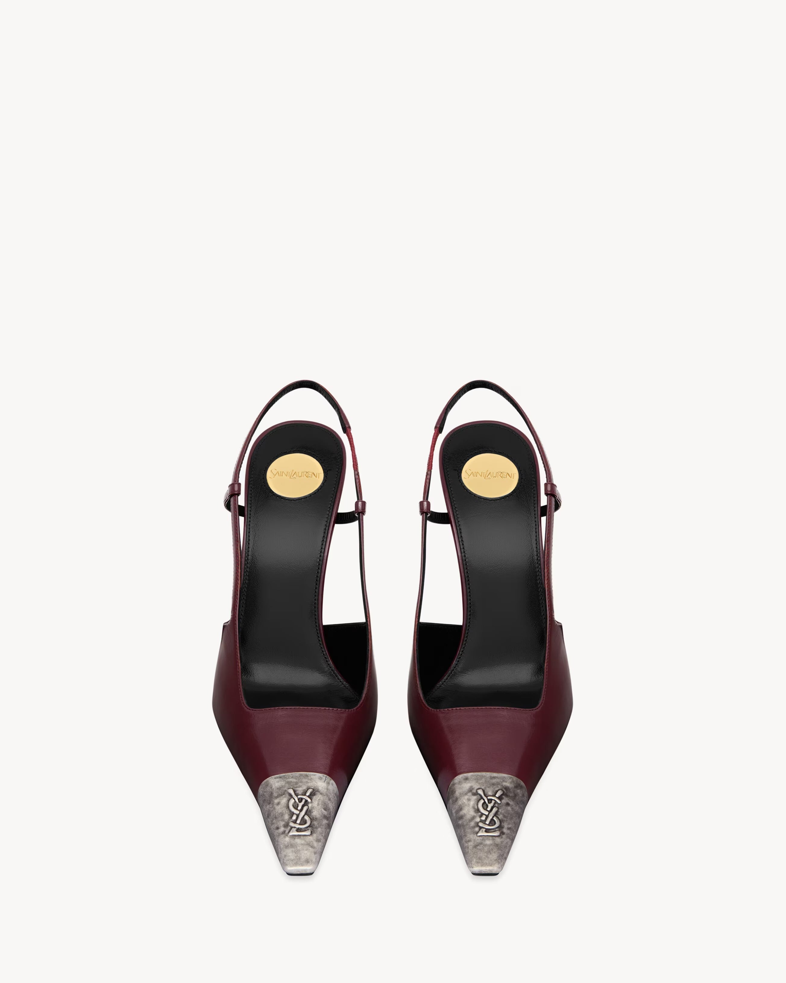 Jeanne slingback pumps in smooth leather-SAINT LAURENT-Verso