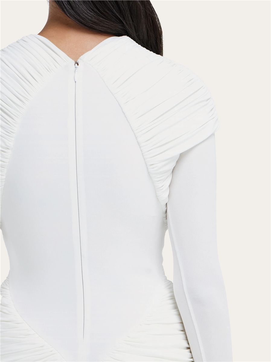 Jersey dress with ruched detail-FERRAGAMO-Verso