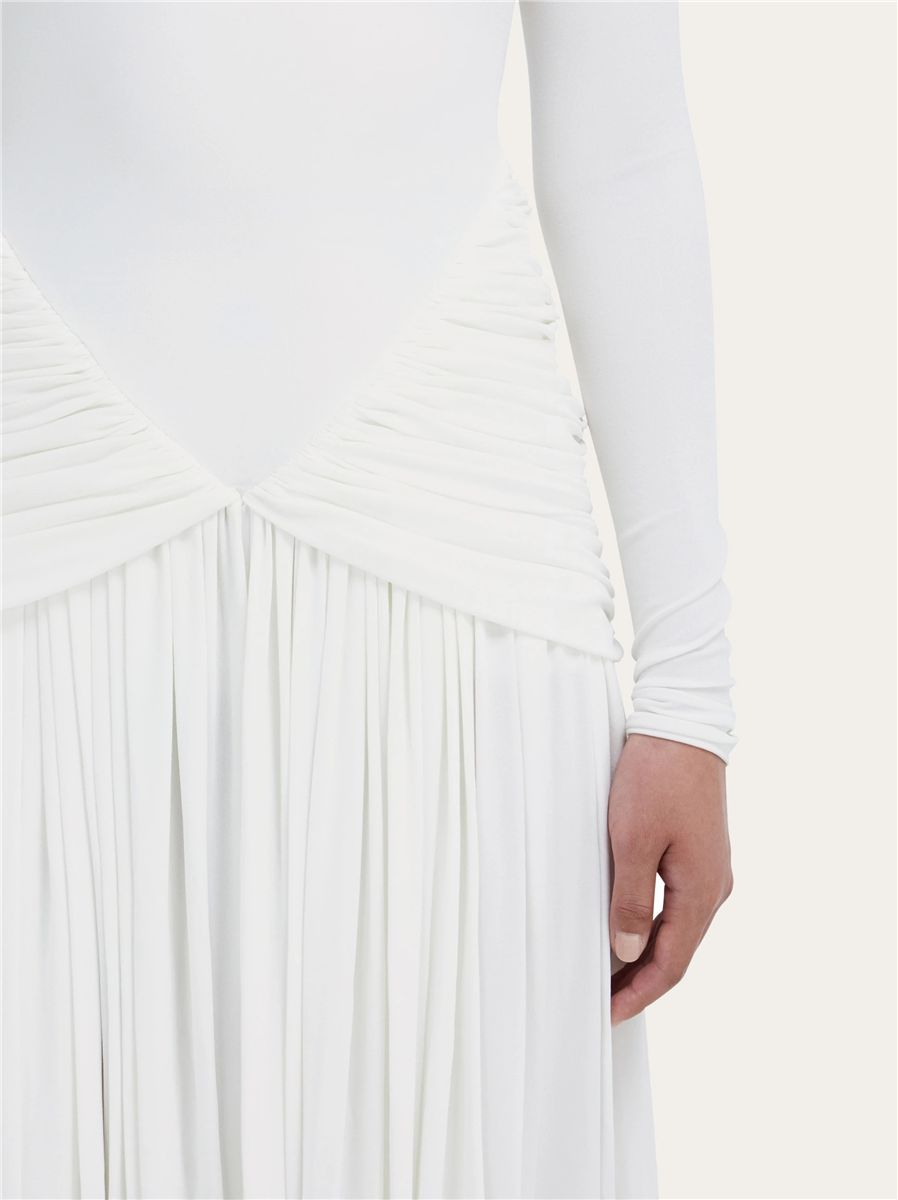 Jersey dress with ruched detail-FERRAGAMO-Verso