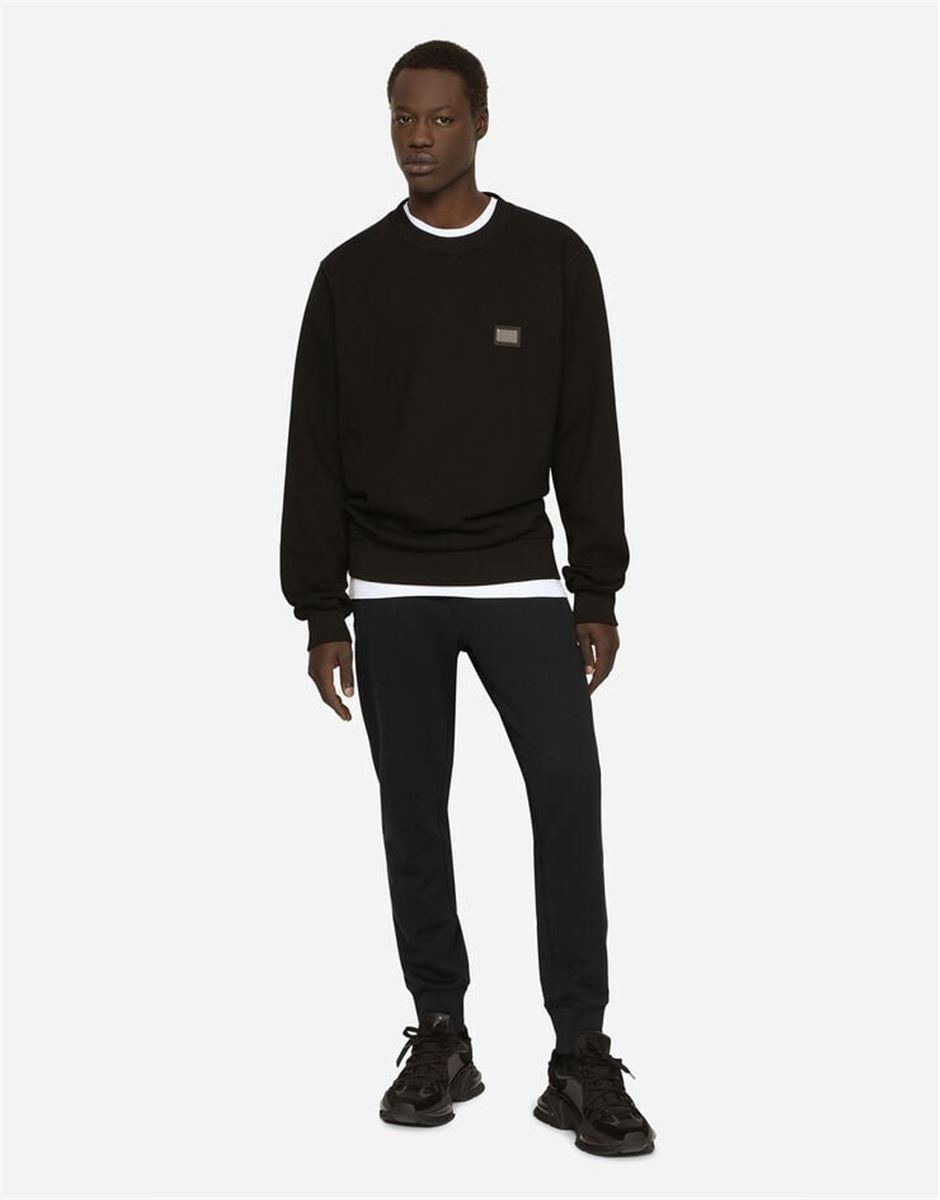 JERSEY SWEATSHIRT WITH BRANDED TAG - DOLCE & GABBANA - Verso